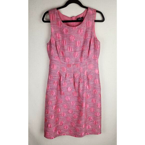 Per Se Dress Womens 8 Pink Polkadot Preppy Retroglam, Modern Royalty, Tweed - Picture 5 of 10